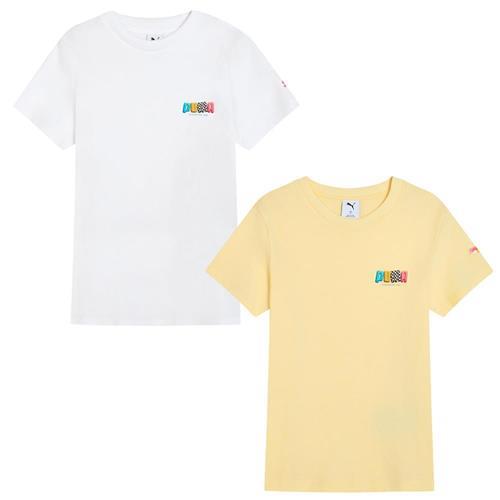 Puma 短袖上衣 女裝 王淨代言款 白/米黃【運動世界】63298502/63298533