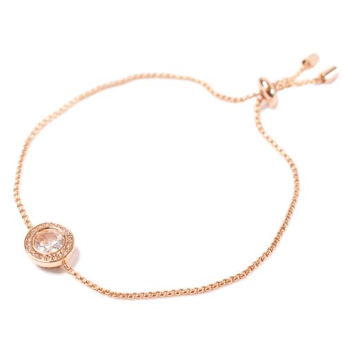 MICHAEL KORS 密鑲LOGO鋯石可調式手鍊-玫瑰金