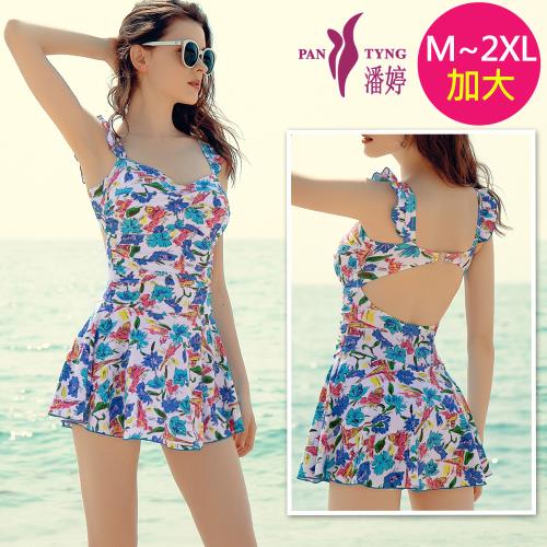PanTyng潘婷 加大連身萊克泳裝 彩洋藍(M-2XL)82690