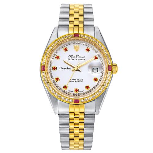 【Olym Pianus奧柏】紅曜金華經典真鑽蠔式腕錶 89322DGSK 白面珠