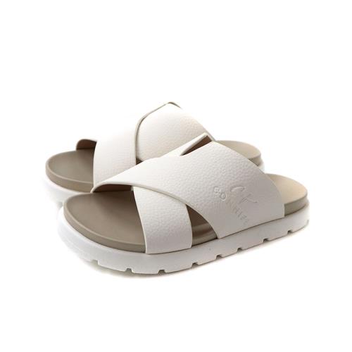 CONNIFE 兒童拖鞋 交叉拖鞋 白色 AB51 no650