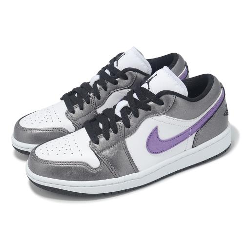 Nike 休閒鞋Wmns Air Jordan 1 Low SE 女鞋男鞋黑紫AJ1 一代低筒