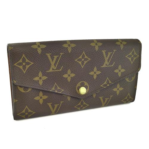 九成新--LV 經典字紋帆布16卡信封式發財長夾