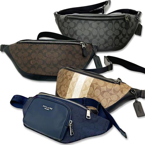 【COACH】經典LOGO中性男款斜背兩用胸前腰包(均一價)