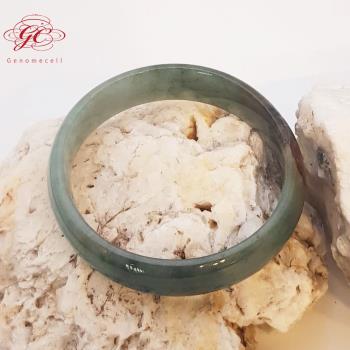 【肌容雪】緬甸天然A貨翡翠皇家綠飄花翠手鐲 編號977(鐲寬51.2mm #16.5號)