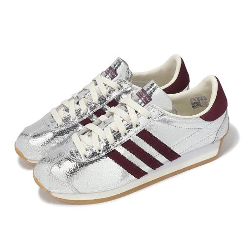 adidas 休閒鞋 Country OG W 女鞋 銀 紅 復古 膠底 三葉草 愛迪達 JQ5111