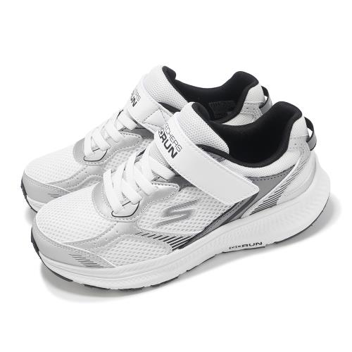 Skechers 慢跑鞋 Go Run Consistent 2.0-Level Pace 大童鞋 白 銀 運動鞋 405039LSLW
