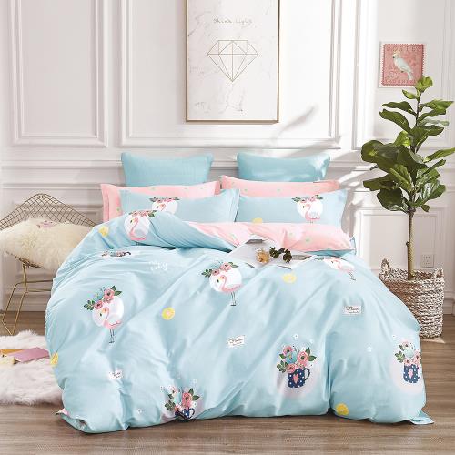 台灣製 精梳純棉 雙人床包枕套三件組-安娜蘇