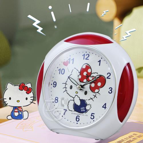 Hello Kitty凱蒂貓點點蝴蝶結音樂貪睡鬧鐘 JM-4960KT-B
