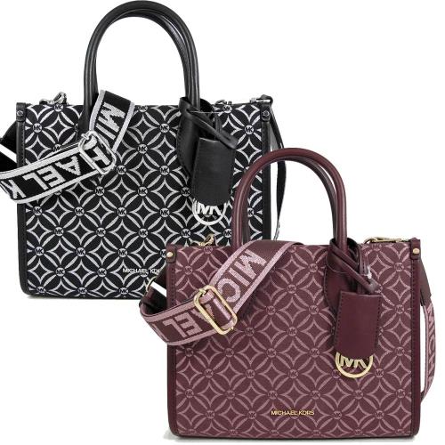 MICHAEL KORS MIRELLA 緹花金絲LOGO小托特兩用包 (兩色可選)