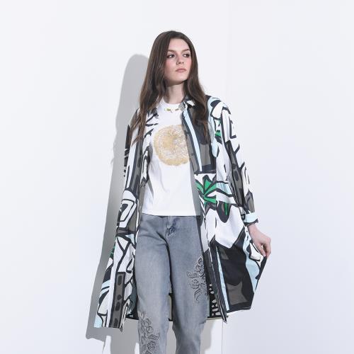 【PANGCHI 龐吉】幾何美學長版襯衫洋裝(2428211/51)