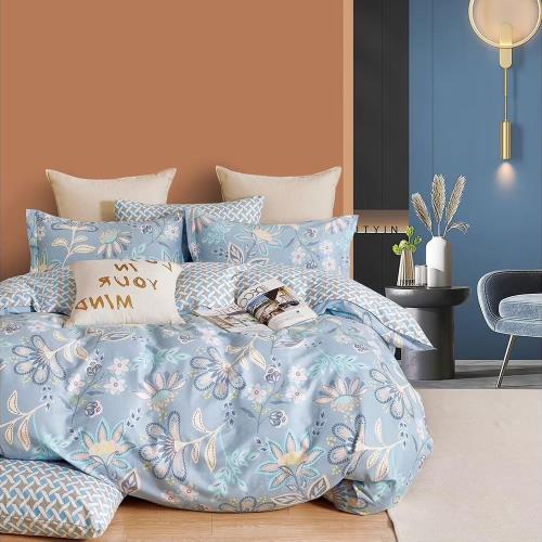 台灣製 精梳純棉 加大床包枕套三件組-浮生繪夢