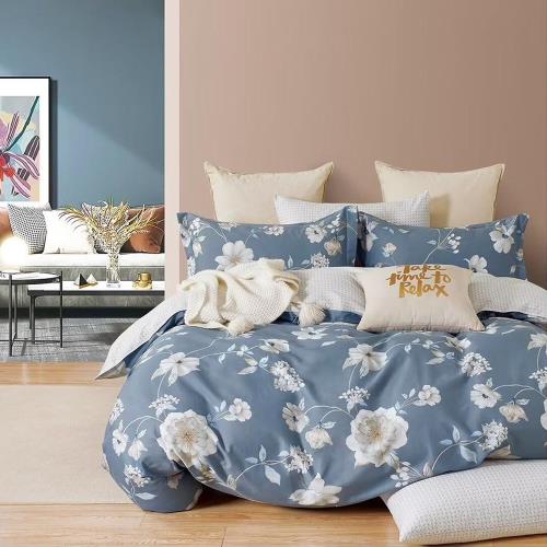 台灣製 精梳純棉 雙人床包枕套三件組-漫蔓藤花