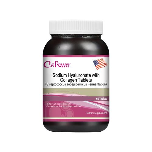 【美國Capower加柏爾】 流行鏈球菌發酵物膠原蛋白錠（60粒/瓶）