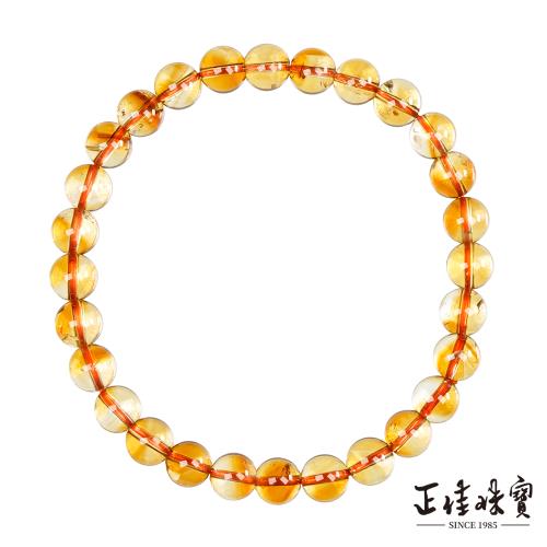 【正佳珠寶】黃水晶 高品金字塔 6.4-6.8mm 黃水晶手珠