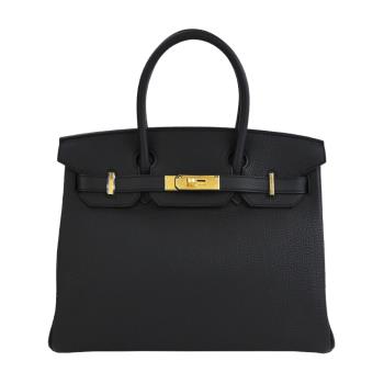 Hermes 愛馬仕 Birkin 30cm 89 TOGO U刻 牛皮柏金包(經典黑/金釦)