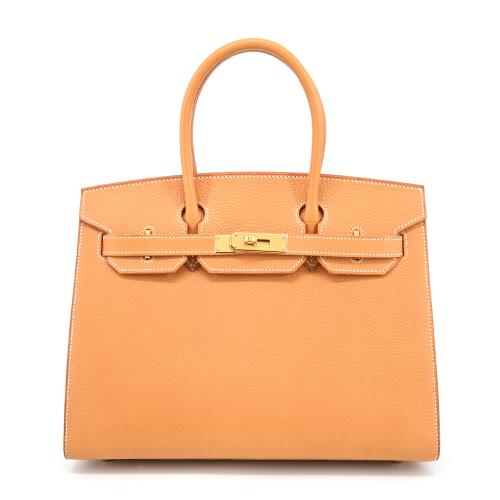Hermes 愛馬仕 Birkin 30cm B刻 天然牛皮柏金包(21沙色/金釦)