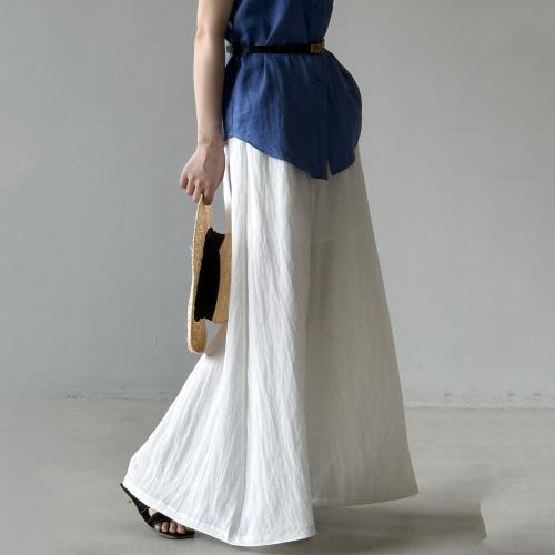 【nata】質感天絲亞麻寬褲（共三色）M-L