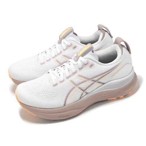 Asics 慢跑鞋 GEL-Kayano 32 D 寬楦 女鞋 白 藕粉 橘 支撐 運動鞋 亞瑟士 1012B839101