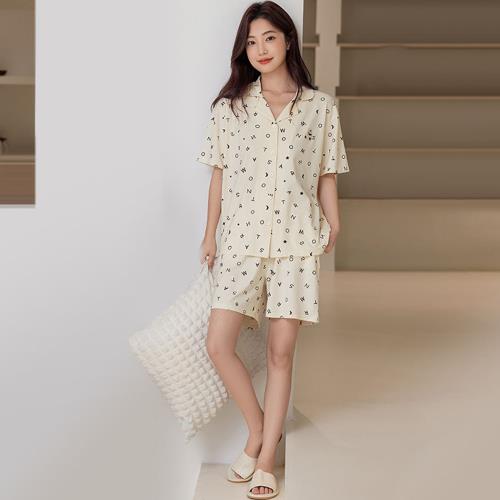 Hygieia天絲莫代爾+棉小碎花短袖短褲居家睡衣套裝