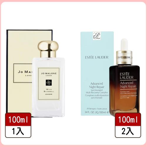 Jo Malone香水100ml 藍風鈴+【Estee Lauder雅詩蘭黛】特潤超導全方位修護露 小棕瓶100ml*2入組