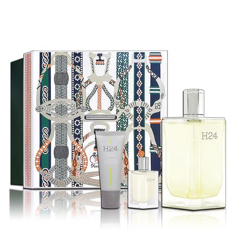 Hermes 愛馬仕 H24 男性淡香水香氛禮盒(淡香水100ML+小香5ML+活力保濕面霜20ML)