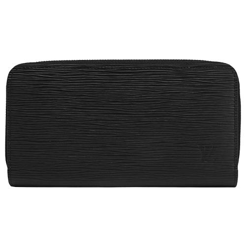Louis Vuitton LV M61857 ZIPPY EPI 水波紋皮革ㄇ字拉鍊長夾.黑