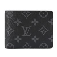 Louis Vuitton LV M61695 Multiple 經典Monogra對開中短夾.黑