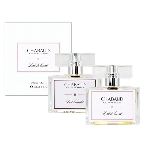 法國CHABAUD莎邦「美食調香水」牛奶巧克力+法式烤餅牛奶淡香水(30mlX2)