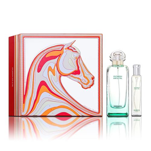 Hermes 愛馬仕 尼羅河花園香氛禮盒-淡香水100ML+隨身瓶15ML