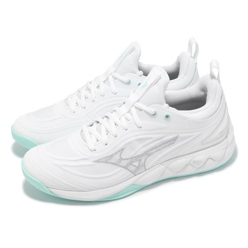 Mizuno 排球鞋 Wave Luminous 3 女鞋 白 綠 緩衝 室內運動 羽排鞋 美津濃 V1GC2420-45