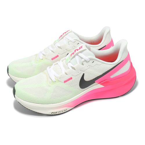 Nike 慢跑鞋 Air Zoom Structure 25 男鞋 米白 粉紅 支撐 緩震 運動鞋 IB7451-100