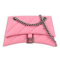 BALENCIAGA 巴黎世家 716351 CRUSH 揉製牛皮翻蓋沙漏包/鍊包.粉
