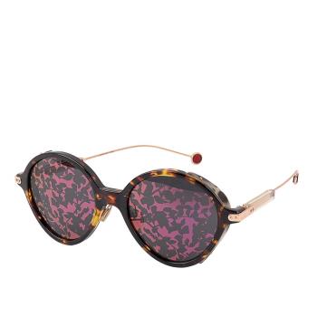 二手商品9成新 DIOR Umbrage 花紋鏡面及玳瑁花紋框墨鏡(棕色)