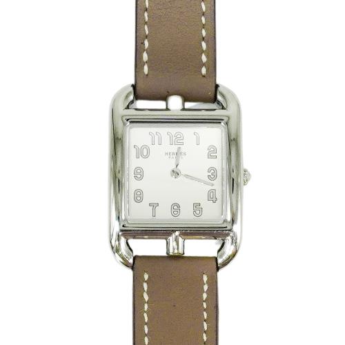Hermes 展示品 Cape Cod Small 小牛皮腕錶(大象灰)
