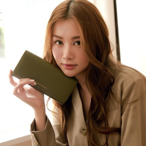 【Kinloch Anderson】Gladys 牛皮翻蓋長夾-抹茶綠