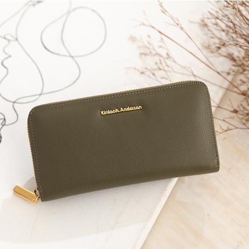 【Kinloch Anderson】Gladys 牛皮拉鍊長夾-抹茶綠