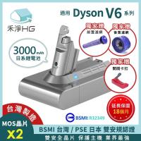 【禾淨家用HG】Dyson V6 DC6300 3000mAh 副廠吸塵器配件 鋰電池 三重贈(前置濾網+後置濾網+卡扣)