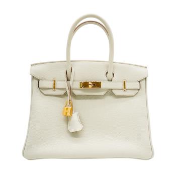 Hermes Birkin 30 Togo牛皮金釦手提包(8L冰川白)