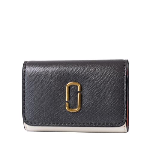 MARC JACOBS 專櫃款 十字紋防刮釦式鑰匙包-灰色