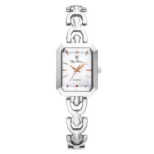 【Olym Pianus奧柏】方形星華真鑽腕錶 2462LS