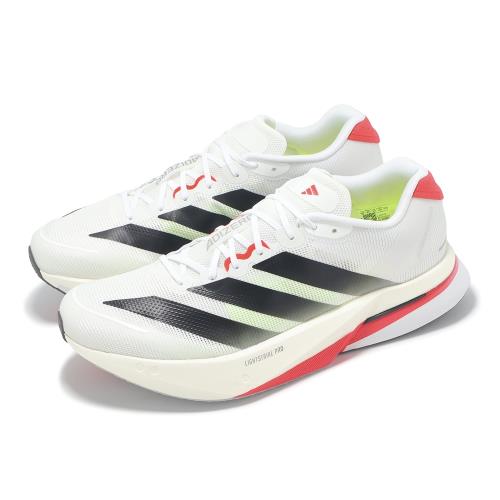 adidas 慢跑鞋 Adizero Boston 13 M 男鞋 女鞋 白 黑 紅 緩震 運動鞋 愛迪達 JS4932