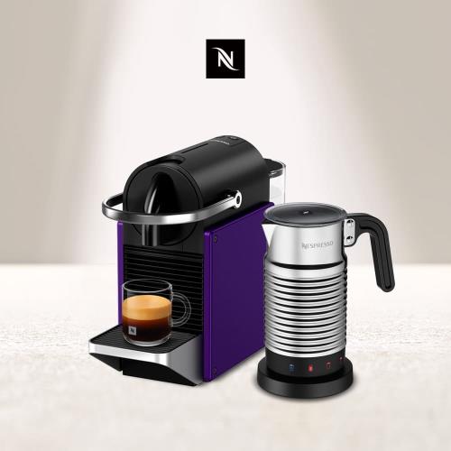 下單再折★新品上市【Nespresso】膠囊咖啡機 Pixie 紫愛你限量色+全自動奶泡機組合