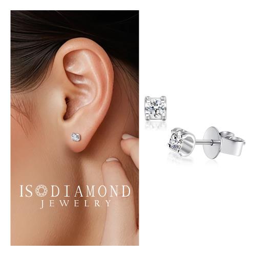 【ID】無色等級 鑽石耳環 牛頭款(培育鑽石)