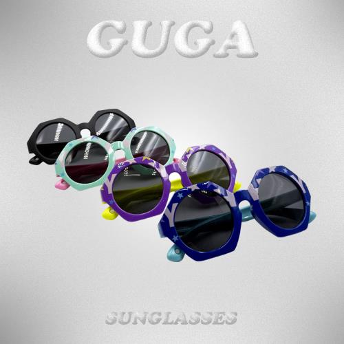 【GUGA】偏光兒童太陽眼鏡 美式派對風款 幾何特色造型 橡膠兒童墨鏡 UV400防護 S8182A