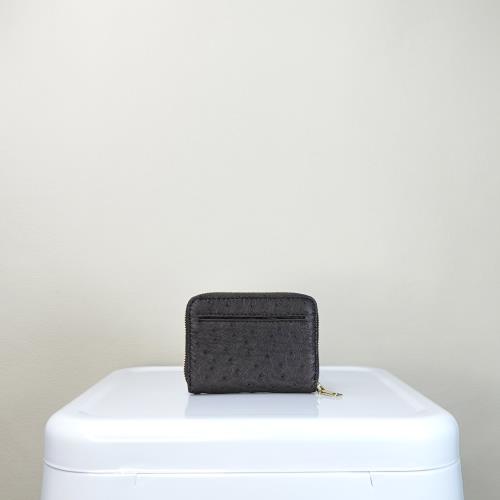 【M2nd】繽堀經典方形鴕鳥零錢包(烏木-T05A)