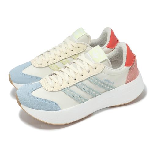 adidas 休閒鞋 City RNR W 女鞋 米白 藍 復古 麂皮 膠底 愛迪達 JR8027