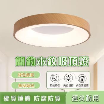【XINGMU 興沐】led吸頂燈 原木客廳燈 圓形吸頂燈 簡約書房間燈 日式50公分超薄 臥室吸頂燈