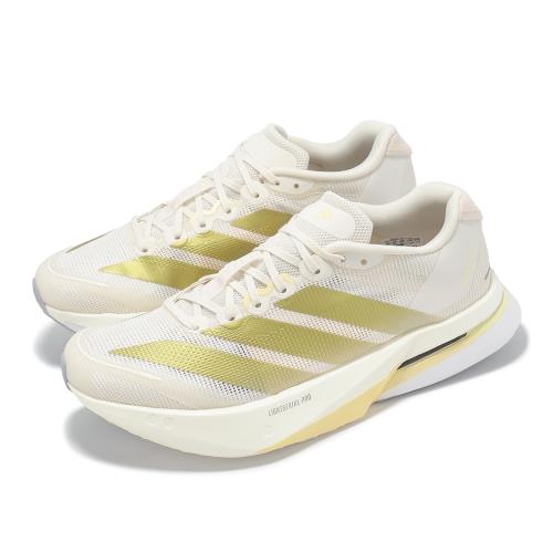 adidas 慢跑鞋 Adizero Boston 13 W 女鞋 米白 金 緩震 運動鞋 愛迪達 JS4952