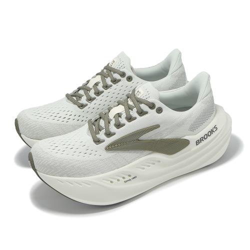 Brooks 慢跑鞋 Glycerin Max 男鞋 白 綠 甘油極致系列 厚底 氮氣中底 緩衝 運動 1104471D158